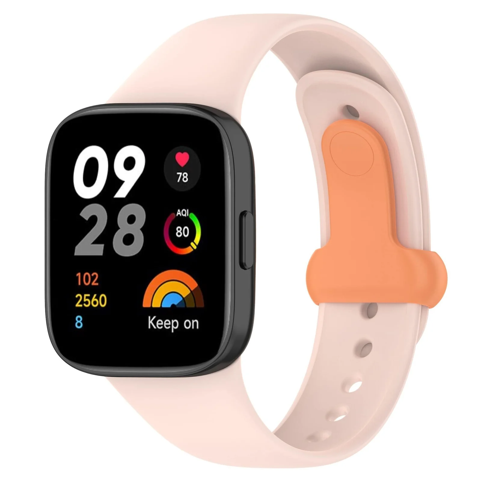 DL3 Mobilak Strap for Xiaomi Redmi Watch 3 Only, Soft Silicone Watch Band with Secure Buckle, Sport Replacement Wristband Bracelet Strap for Men & Women - Pink