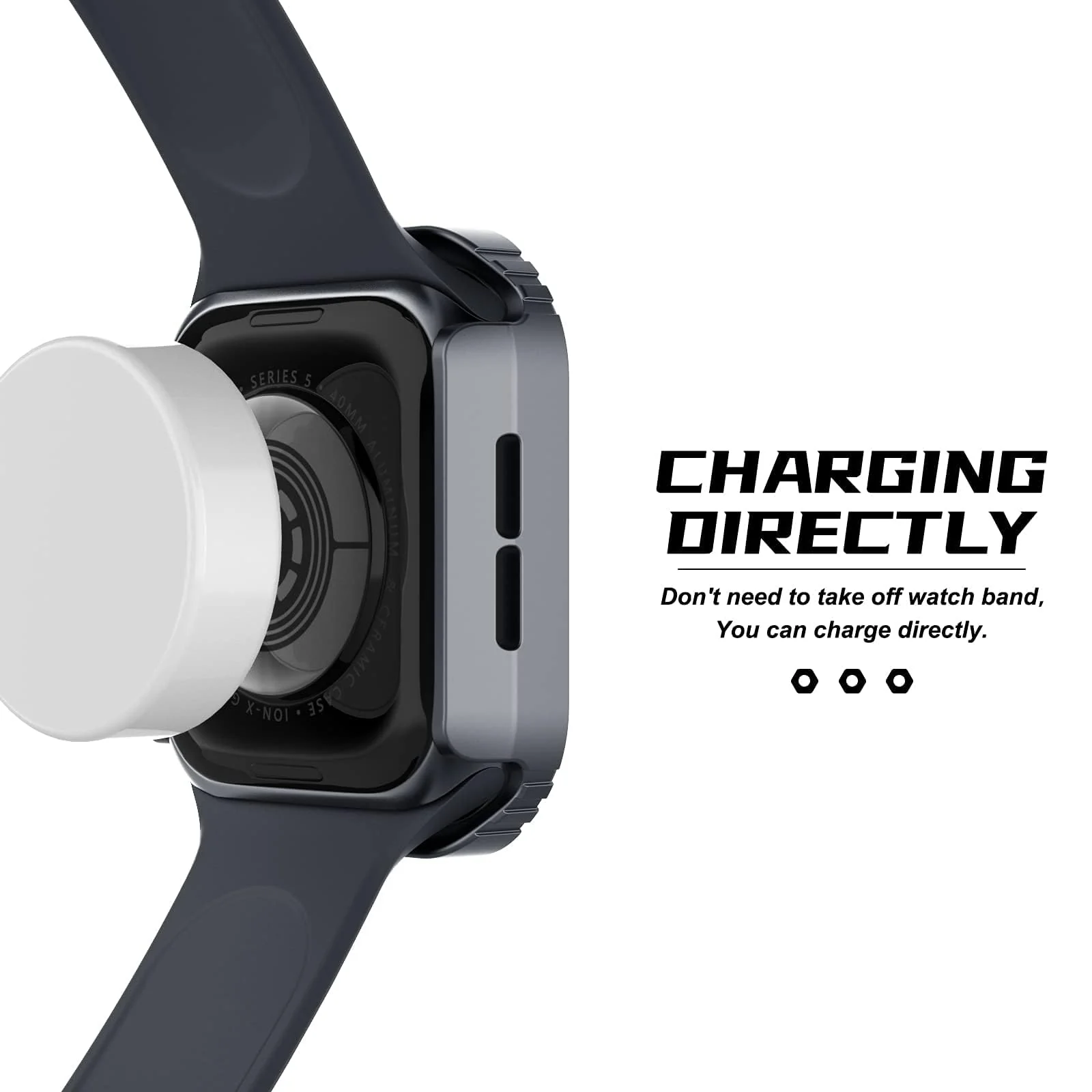 DL3 Mobilak Rugged Apple Watch Case 40mm Series SE/6/5/4 with Screen Protector, Durable Military Grade Quattro Pro Series Drop-Proof Protective Cover Full Coverage Shock-Proof Bumper 40 mm - Grey