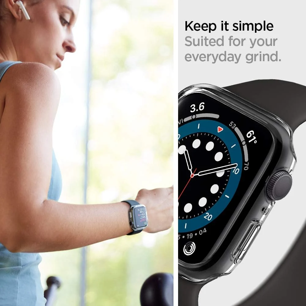 DL3 Mobilak Hard Case Designed for Apple Watch SE 6 5 4 40mm, Built-in 9H [HD Clear] Tempered Glass Screen Protector, [Full Protection] Slim Cover for iWatchSE 6 5 4 40mm - A. Clear