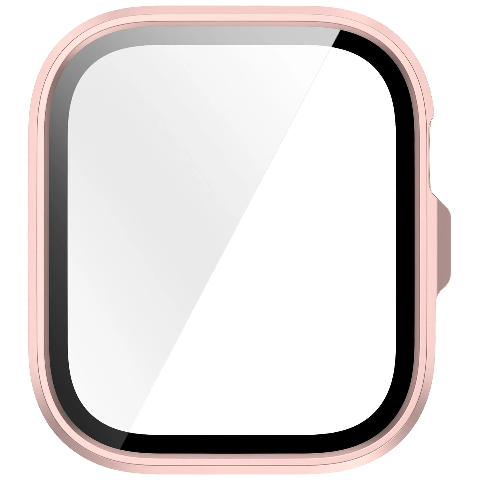 DL3 Mobilak Case Compatible with Huawei Watch Fit 4 Pro, Full Coverage Slim Hard Case Protective Bumper Built-in Tempered Glass Screen Protector Shell for Huawei Watch Fit 4 Pro - Rose Gold