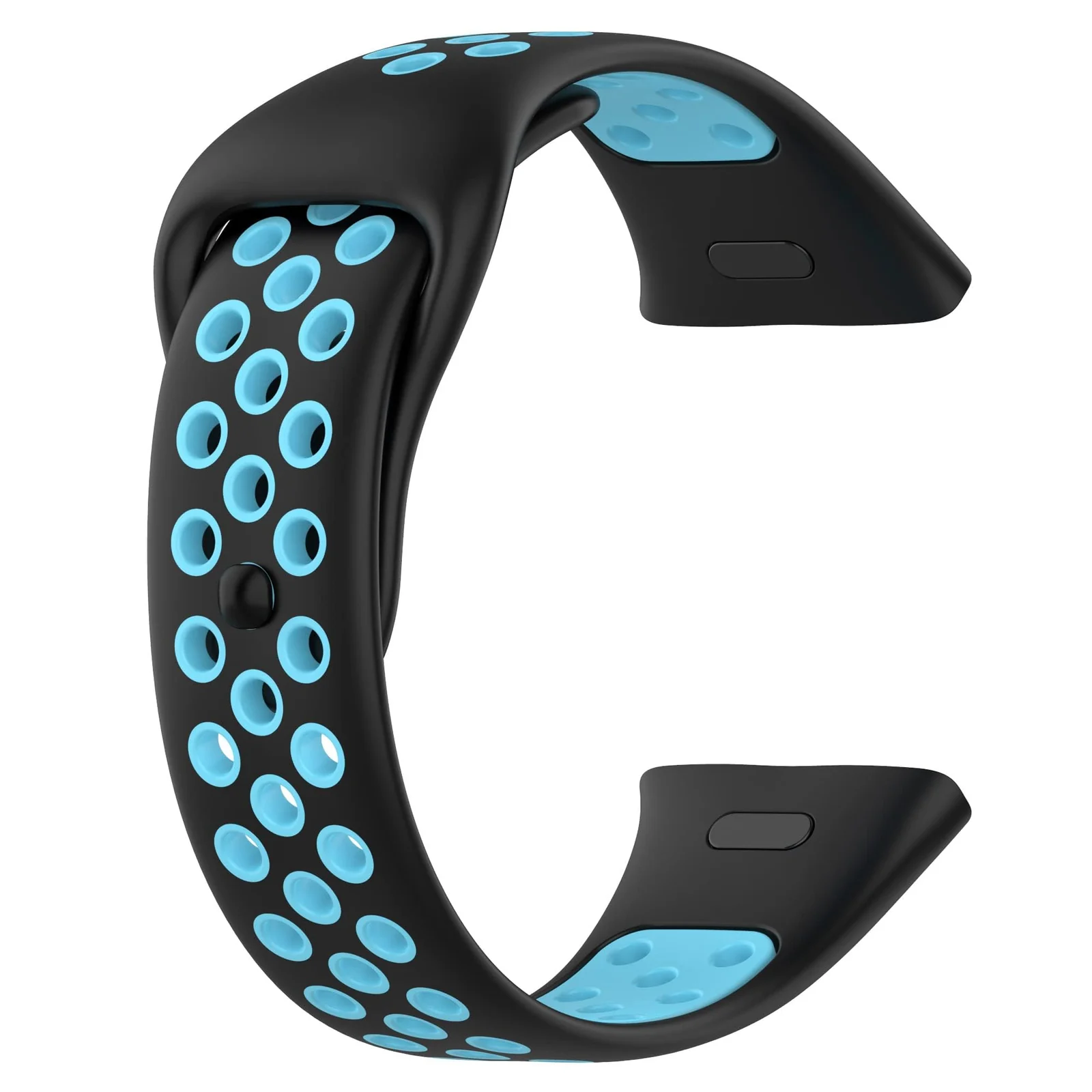 DL3 Mobilak Strap For Xiaomi Redmi Watch 3 (Not for Redmi Watch 3 Lite/Active), [Breathable] Soft Silicone Strap, Two Tone Band, Silicone Replacement Strap - Black