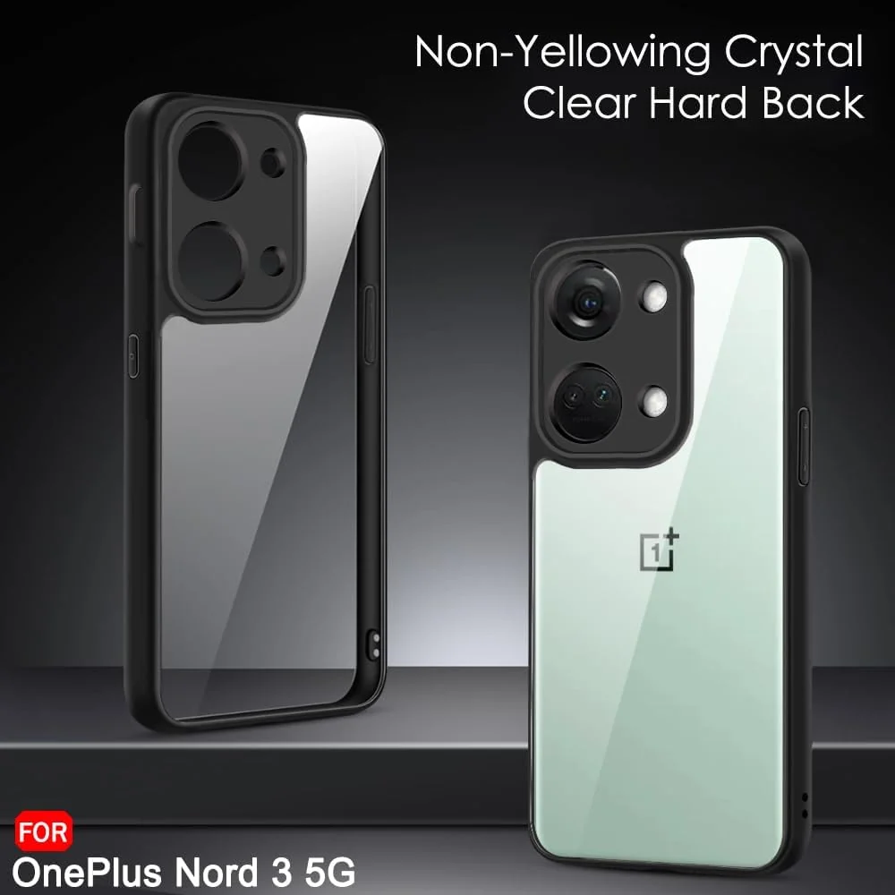 DL3 Mobilak Clear TPU Case for OnePlus Nord 3 / OnePlus Ace 2V, Camera protection, Shock-absorbing protection, Scratch-resistant surface - Black