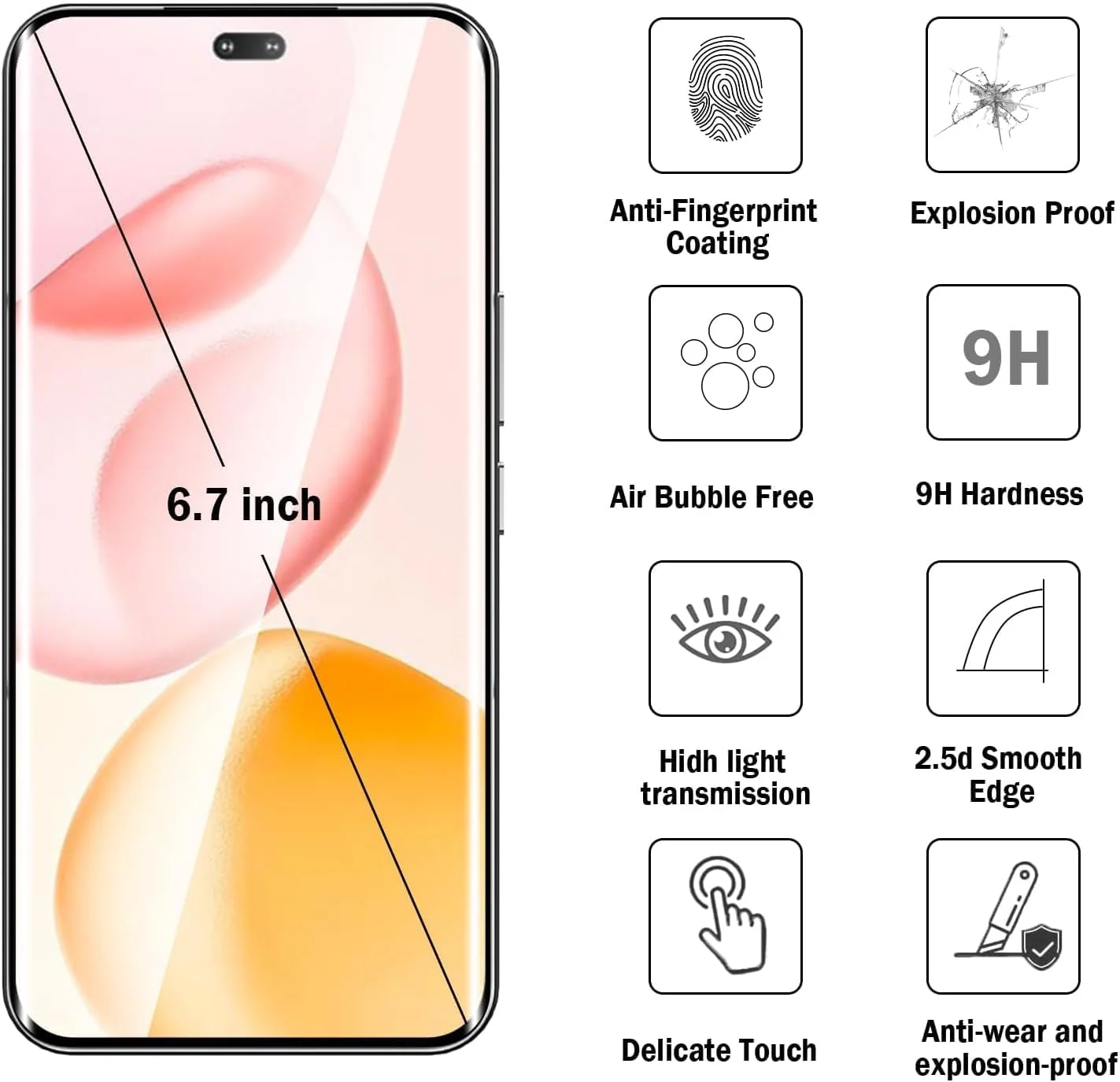 DL3 MOBILAK 9H Tempered Glass Screen Protector for Honor 400 Pro 5G - Clear