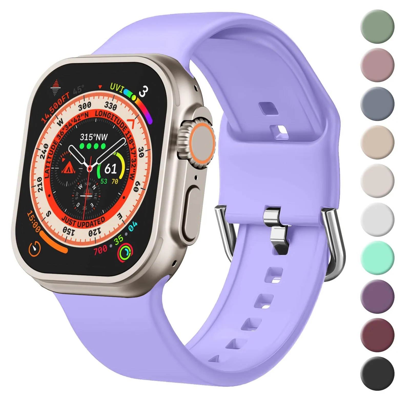 Apple Watch Ultra 49MM 45MM 44MM 42MM — DL3 Mobilak Sport Band For Apple Watch Ultra 49mm 46mm 45mm 44mm 42mm, Soft Silicone Wristband Replacement Strap with Classic Clasp for iWatch Series 11 10 9 8 7 6 5 4 SE SE2 Ultra 3 2 1 for Women Men
