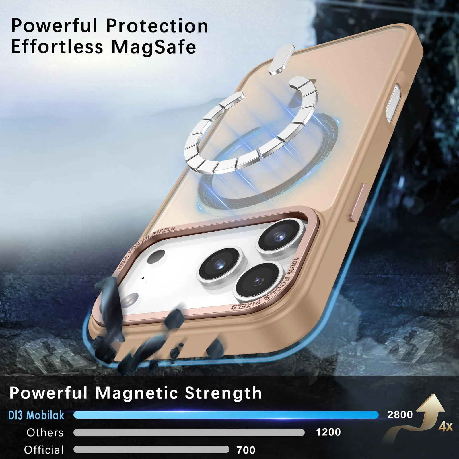 DL3 MOBILAK Protective Phone Case for Apple iPhone 18 Pro and 17 Pro - Desert