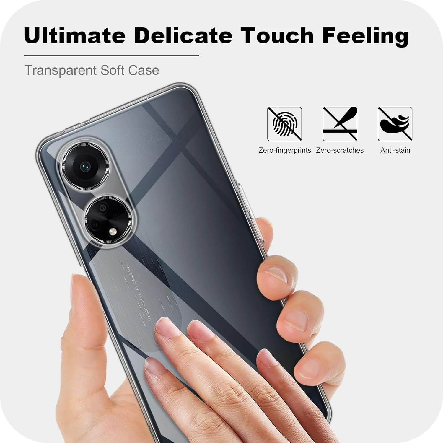 DL3 Mobilak Case Compatible with OPPO A98 5G/OPPO A1 5G/OPPO F23 5G Case Crystal Soft TPU Gel Case Flexible Silicone Anti-Scratch Camera Protection TPU Cover - Clear
