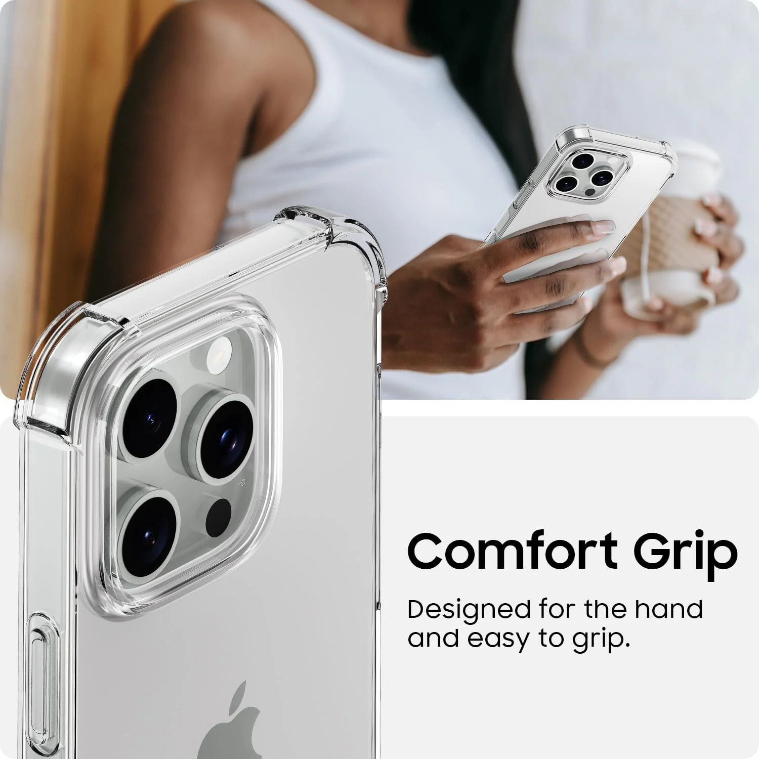 DL3 Mobilak Clear TPU Protective Case for iPhone with Camera Protection and Shockproof Design - Clear