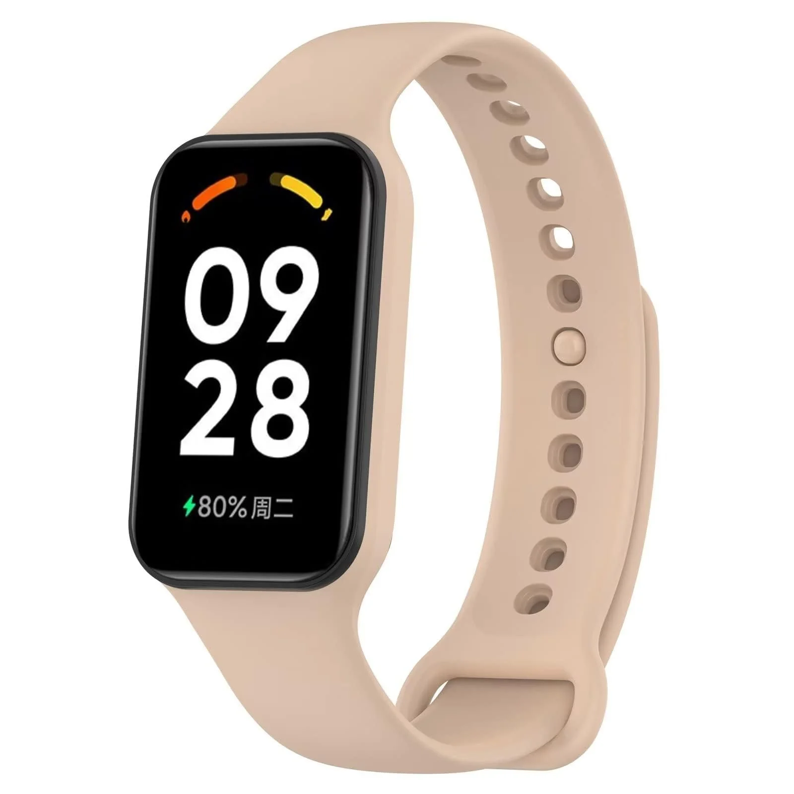 DL3 MOBILAK Smart Watch Strap for Xiaomi Redmi Band 2, Sport Silicone Watch Band Wrist Strap, Replacement Bracelet Wristband Wrist Strap for Xiaomi Redmi Smart Band 2 Accessories - Pink Sand