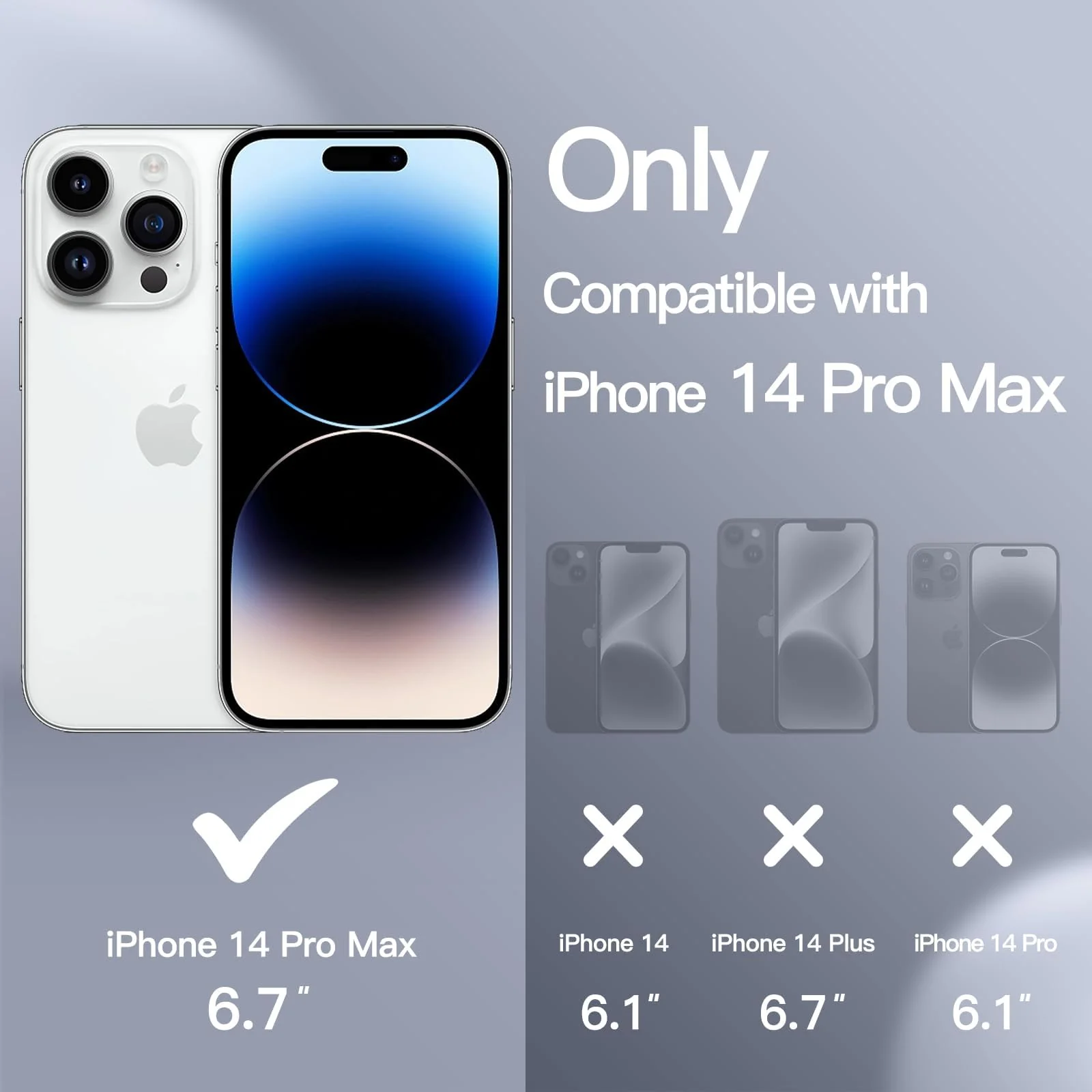DL3 Mobilak Clear PC and TPU Protective Case for iPhone 14 Pro Max with Shockproof Design and Anti-Yellowing Design - Black