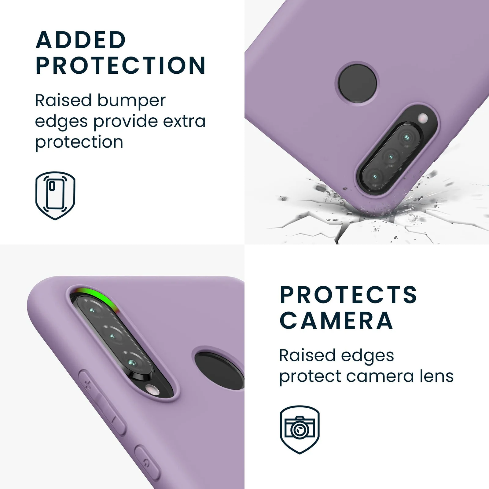 DL3 Mobilak Soft Silicone Protective Case for Huawei Y9S / Honor 9X Pro / P Smart Pro 2019 with Microfiber Lining and Shockproof Design - Lavender