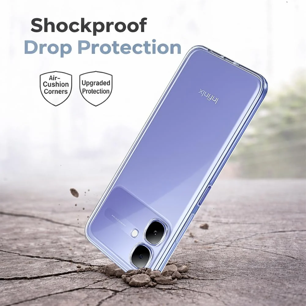 Mobigon Case Compatible with Infinix Smart 20, Case Crystal Soft TPU Gel Case Flexible Silicone Anti-Scratch Camera Protection TPU Cover - Clear