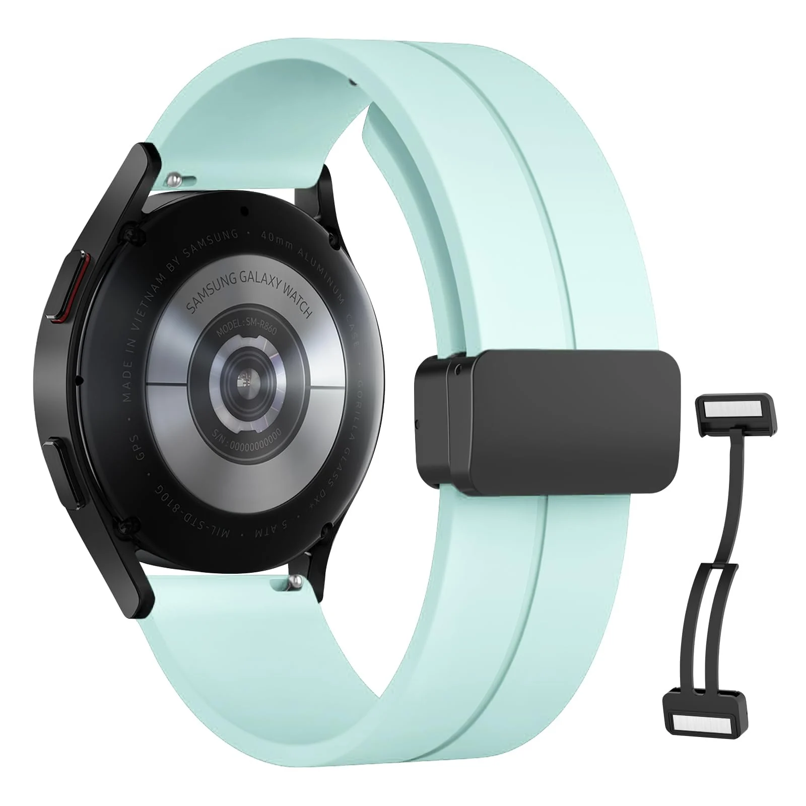 DL3 Mobilak 22MM Silicone Band Magnetic Clasp Strap For Xiaomi Redmi Watch 5 Active/5 Lite/Compatible with Samsung Galaxy Watch 46mm/Watch 3 45mm/Gear S3/Huawei watch (GT6 GT5 GT4 GT3 GT2 - Turquoise