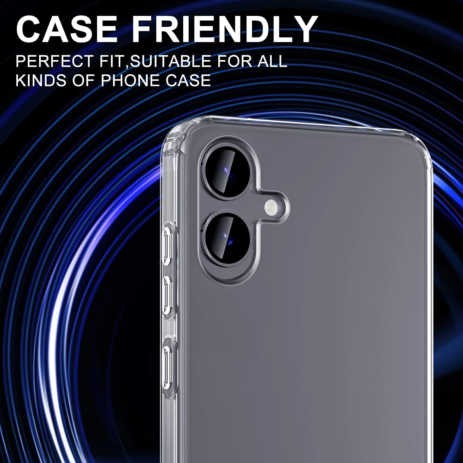 DL3 Mobilak Camera Lens Protector for Samsung Galaxy A06 Accessories, 9H Tempered Glass Metal Individual Ring Camera Cover Screen Protector, Case Friendly, Anti Scratch - Black