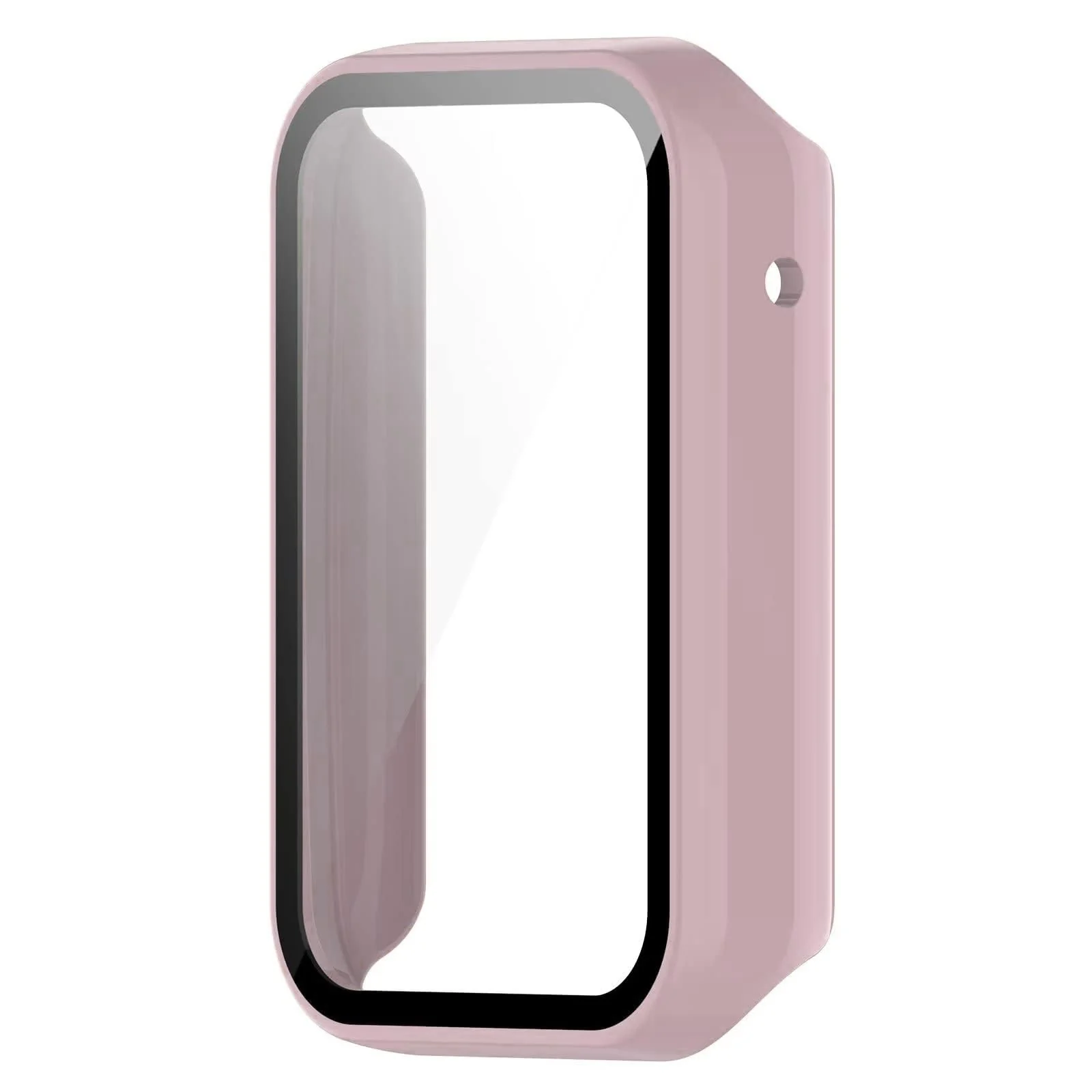 DL3 Mobilak Case for Xiaomi Mi Band 7 Pro, Bumper Full Coverage Hard Overall Protective Cover, Built-in Tempered Glass Screen Protector Film High Sensitivity For Xiaomi Smart Band 7 Pro - Pink