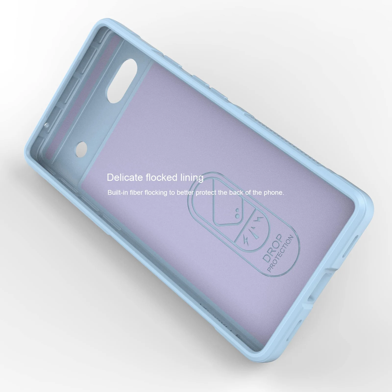 DL3 Mobilak Soft Silicone Protective Case for Google Pixel 6A with Camera Protection and Shockproof Design - Baby Blue