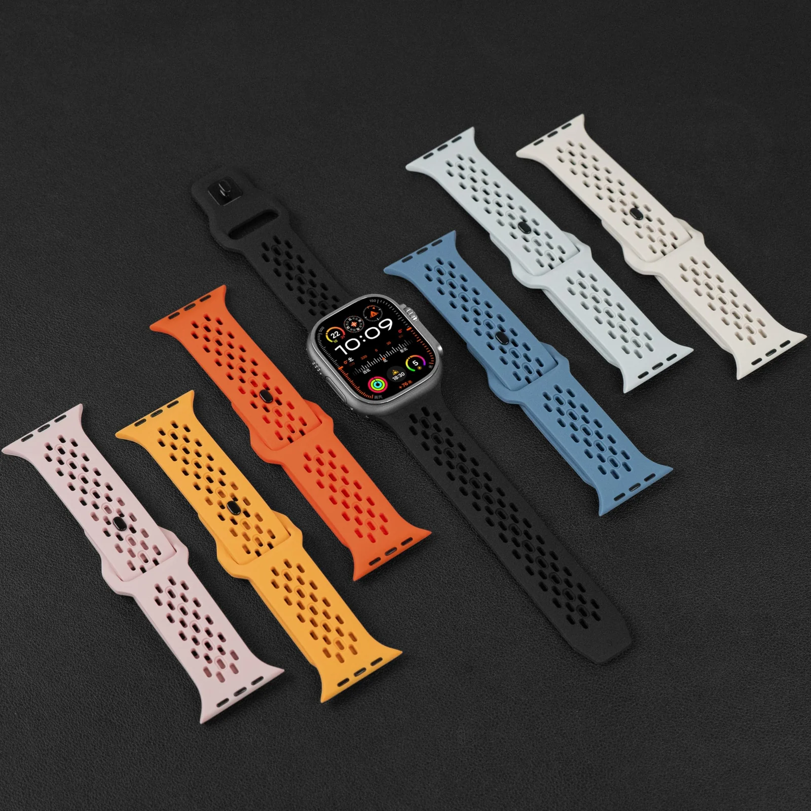 DL3 Mobilak Breathable Sport Band Compatible with Apple Watch 49mm 46mm 45mm 44mm 42mm, Soft Silicone Replacement Strap for iWatch Series 11 10 9 8 7 6 5 4 SE3 SE2 SE Ultra 3 2 1 - Green