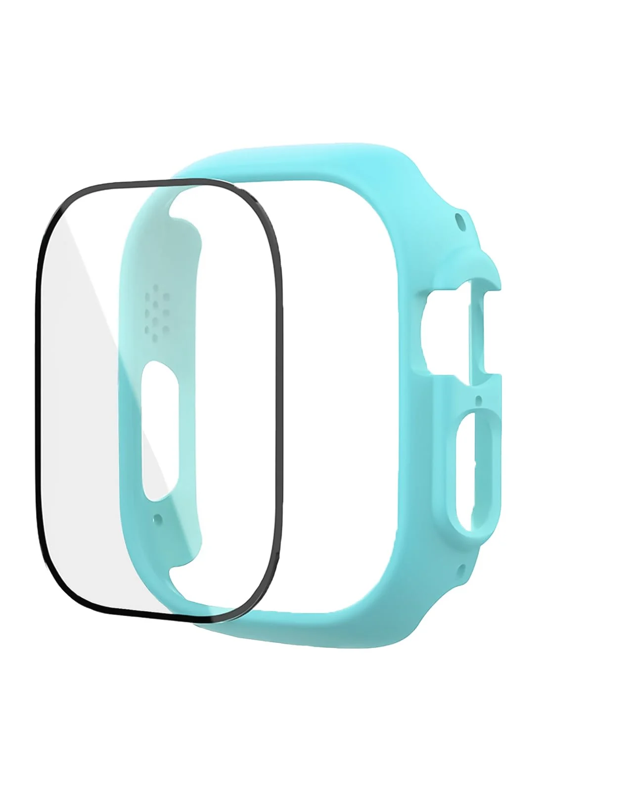 DL3 Mobilak Band with Case For Apple Watch Ultra/Ultra 2 49mm, Adjustable Silicone Sport Wristband Replacement, Strap With Cover Built-in Glass Screen Protector for iWatch Ultra 49 mm - Sky Blue