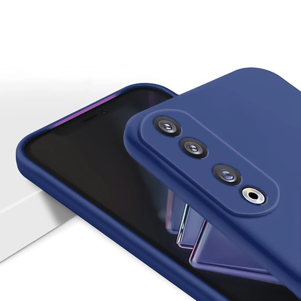 DL3 Mobilak Silicone Protective Case for Honor 70, Shock-absorbing protection, Scratch-resistant surface, Soft microfiber lining - Blue 1