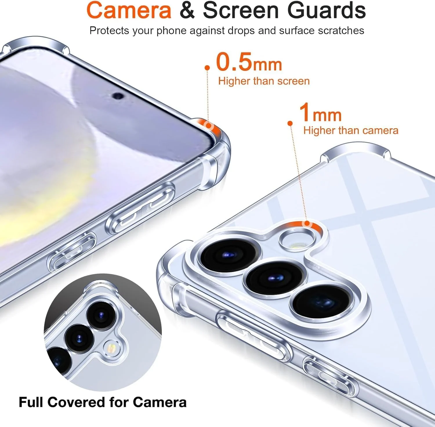 DL3 MOBILAK Anti-Shock Transparent TPU Phone Case for Samsung Galaxy S26 5G, Clear