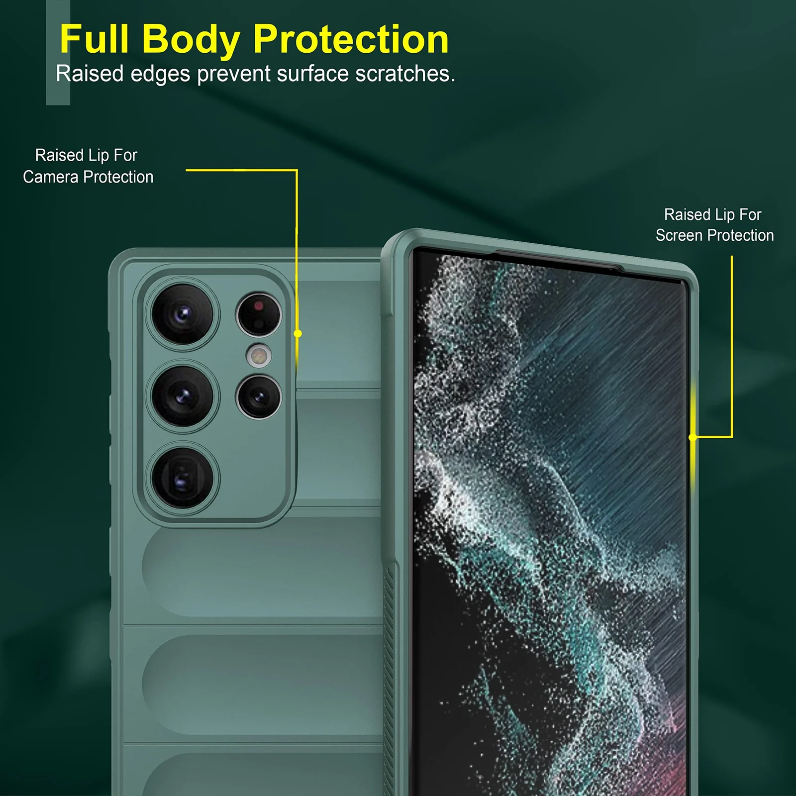 DL3 Mobilak Rugged Protective Case for Samsung Galaxy S23 Ultra, Camera protection, Shock-absorbing protection, Non-slip grip - Green