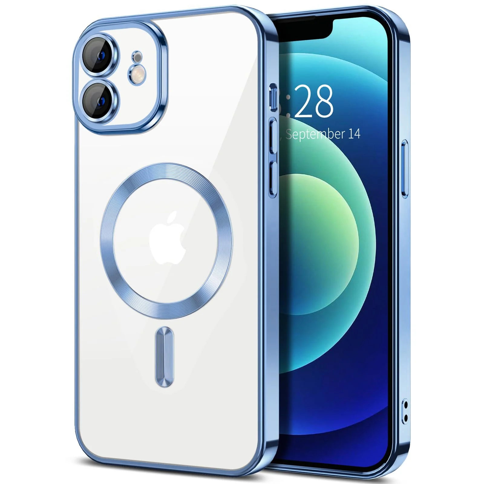 DL3 Mobilak Clear MagSafe-Compatible Magnetic Case for iPhone 11 with Camera Protection - Sierra Blue