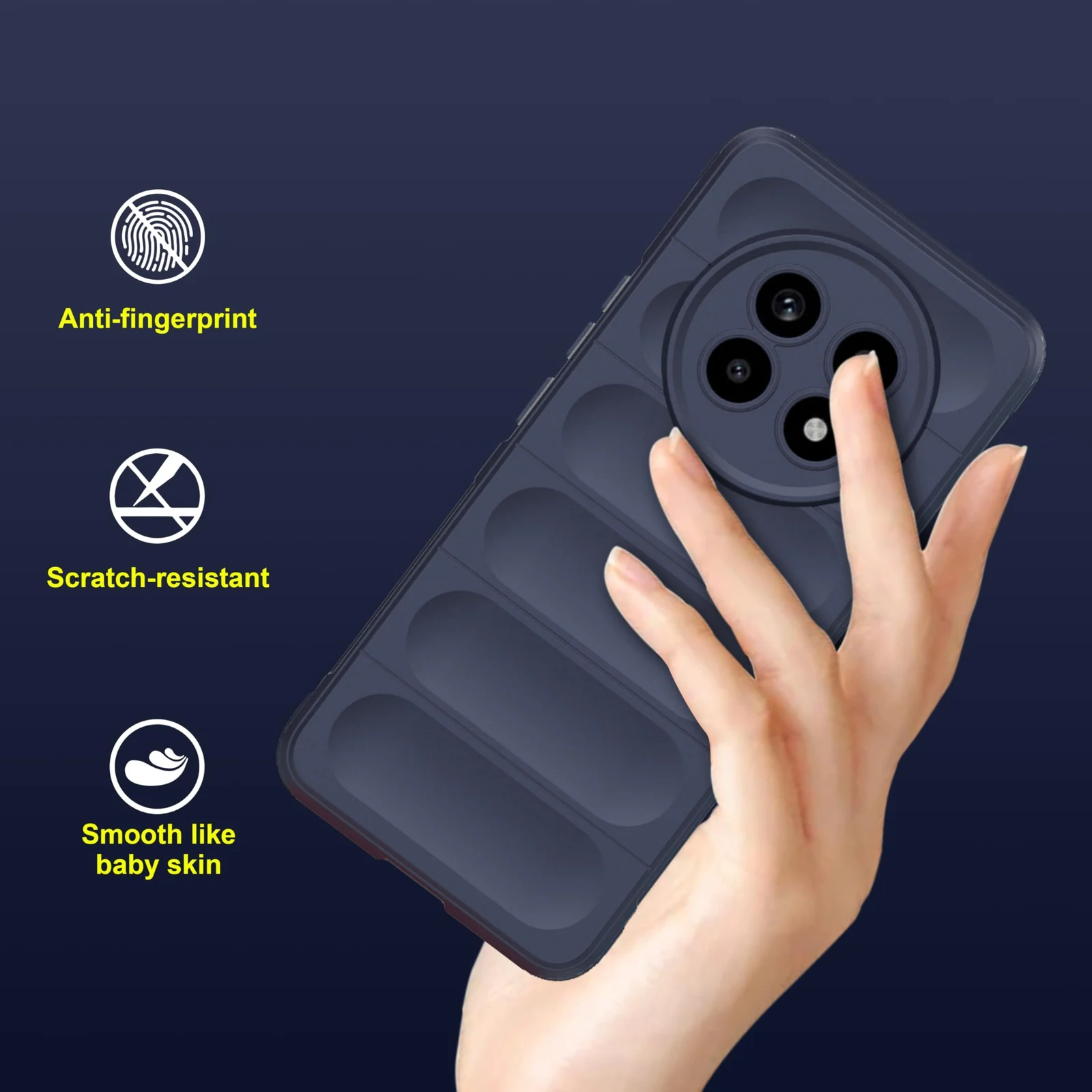 DL3 Mobilak Flexible Silicone and TPU Protective Case with Camera Protection for realme 13 Pro / realme 13 Pro Plus 5G - Blue