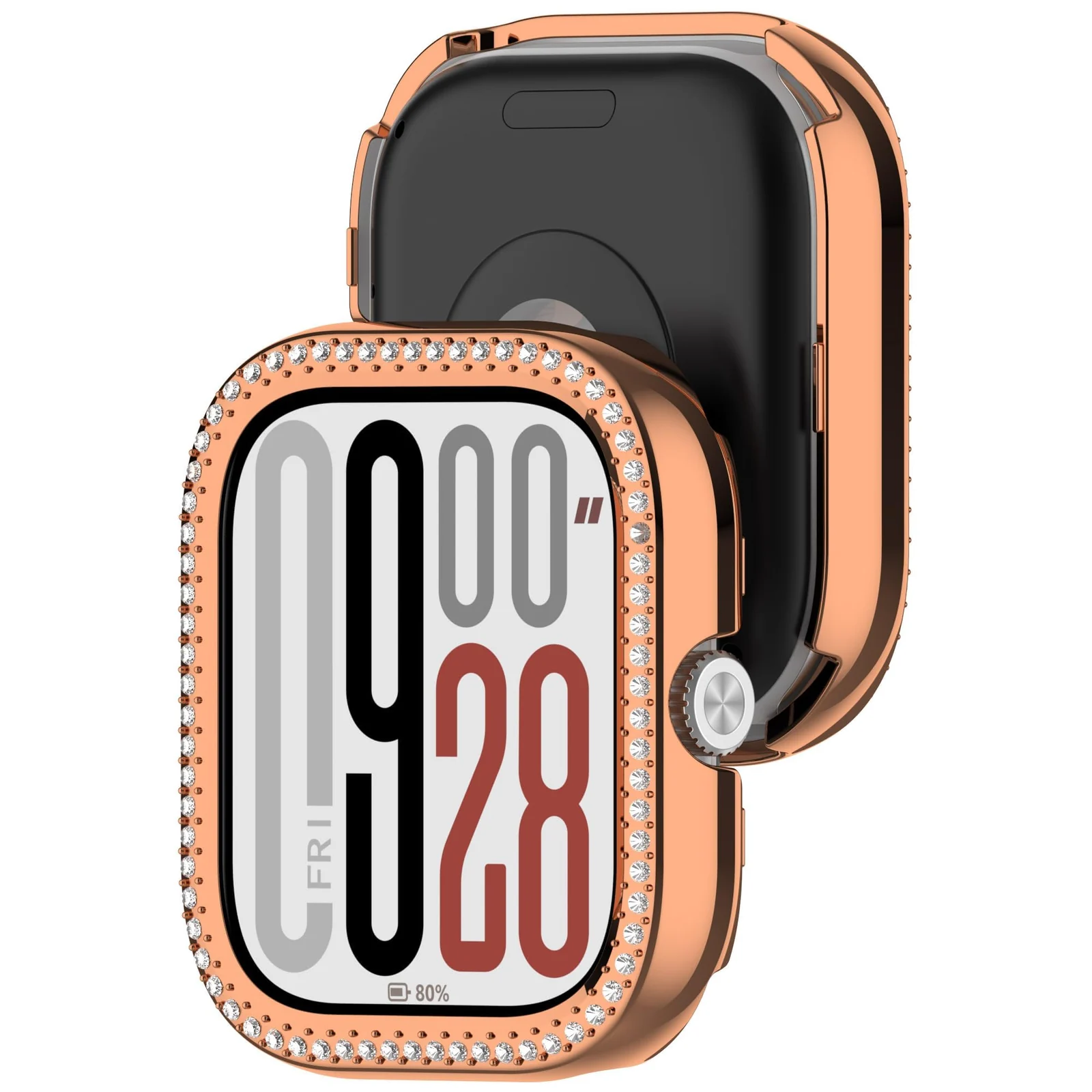 DL3 MOBILAK Bling Hard PC Watch Bumper Case for Xiaomi Redmi Watch 4 and Redmi Watch 5 - Rose Gold