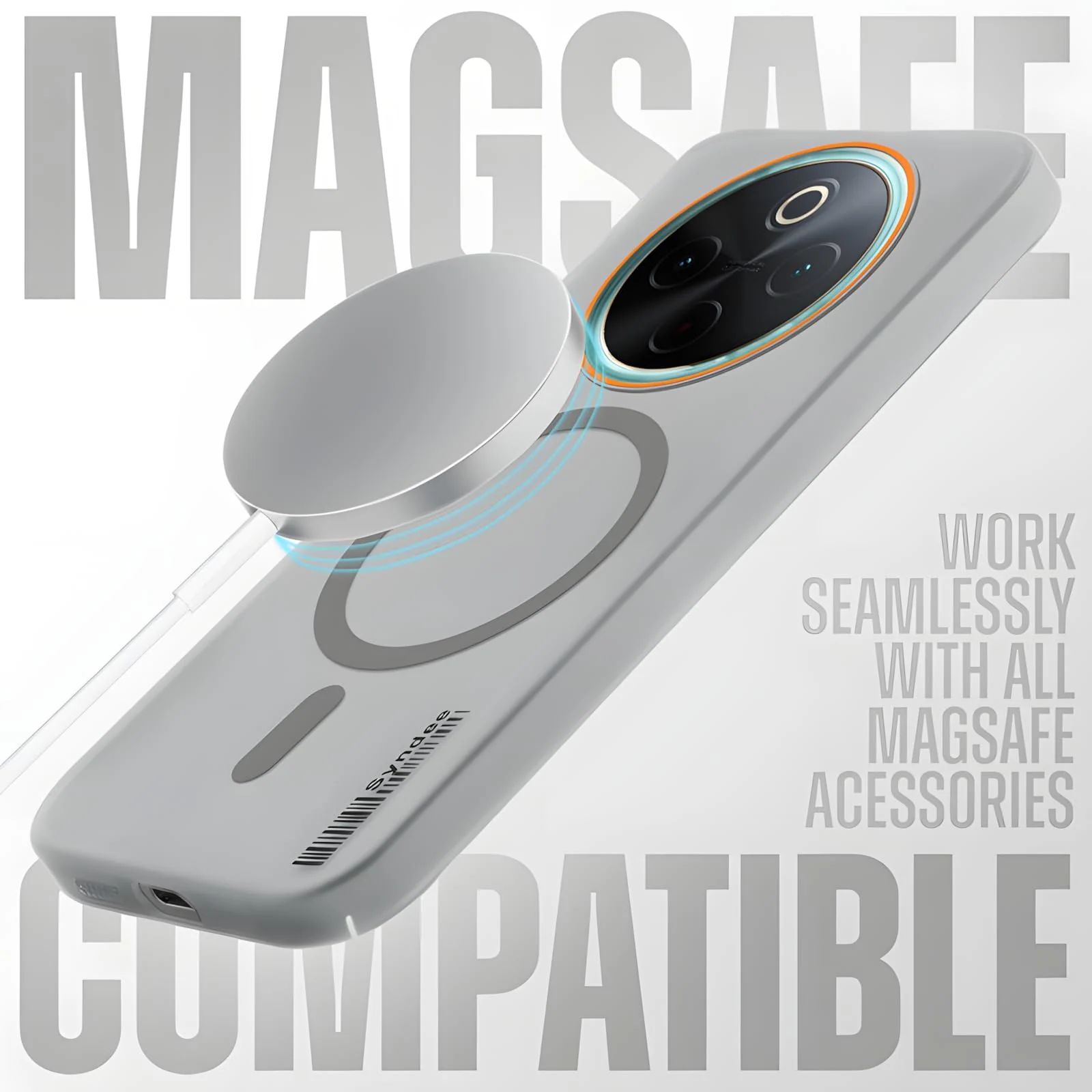 DL3 Mobilak Translucent Matte Case for Honor X9D / Magic 8 Lite / X70, Compatible with MagSafe accessories, Shock-absorbing protection, Integrated ring holder - Gray