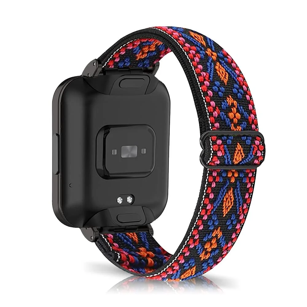 DL3 Mobilak Strap Compatible with Xiaomi Redmi Watch 2 Lite/Poco Watch/Redmi Watch 2 / Horloge 2 Bracelets, Nylon Replacement Strap Sport PU Protective Case + Watch Strap - Bohemia Red