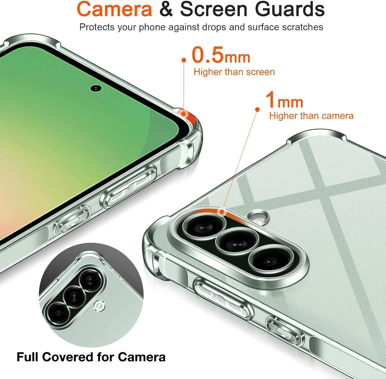 DL3 Mobilak Case Compatible with Samsung Galaxy A56 5G, Cover Silicone TPU Gorilla Anti-shock Protector Camera Shockproof Corners - Clear