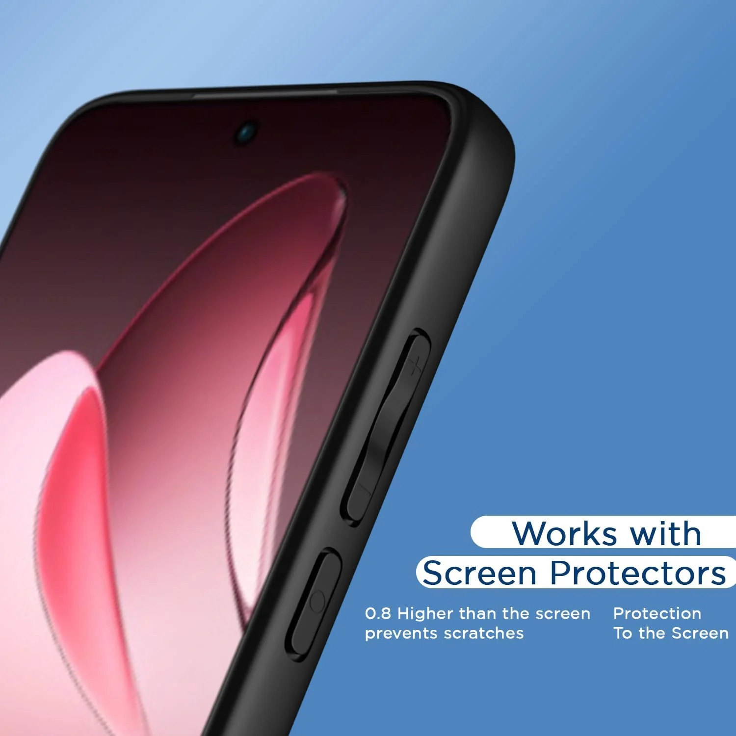 DL3 Mobilak Clear PC and TPU Protective Case for OPPO Reno13 F / Reno 13F with Camera Protection and Military-Grade Protection - Black
