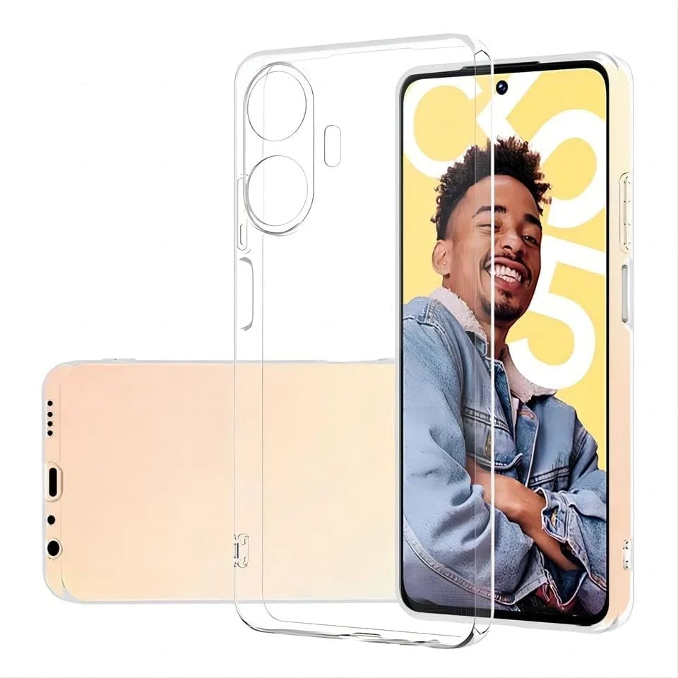 DL3 Mobilak Case Compatible with realme C55 / realme Narzo N55 Case Crystal Soft TPU Gel Case Flexible Silicone Anti-Scratch Camera Protection TPU Cover - Clear