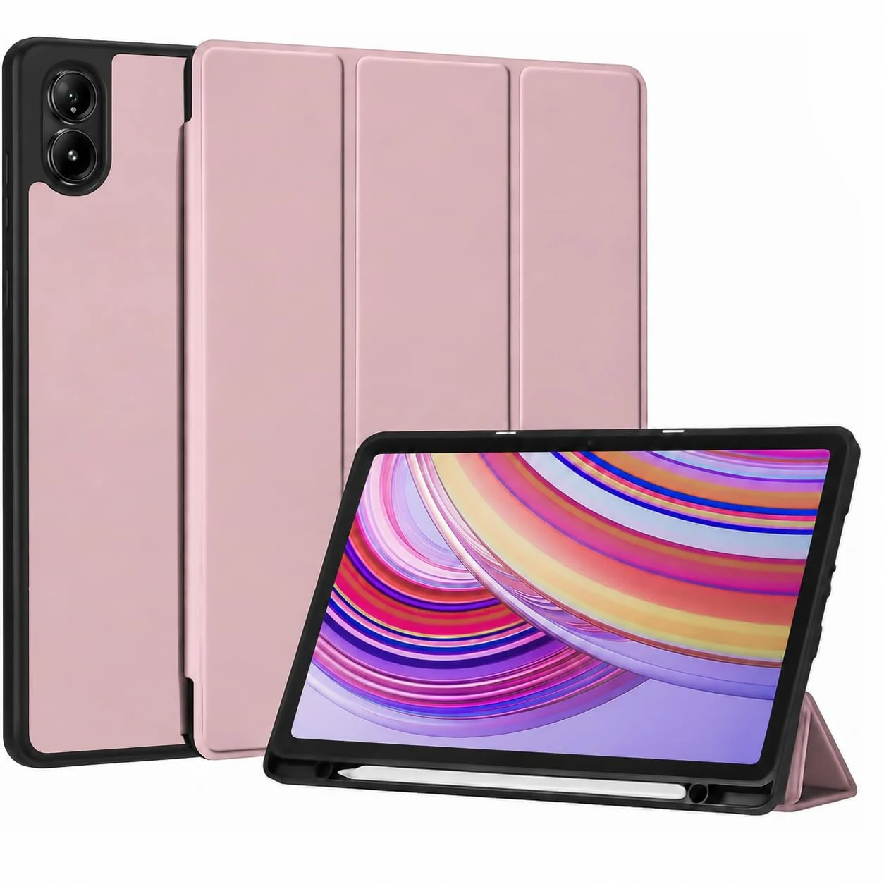 Dl3 Mobilak Xiaomi Redmi Pad 2 Pro (2025) Redmi Pad Pro (2024) Case with Pen Holder, Soft TPU Back Trifold Stand Protective Smart Cover Flip, Auto Wake & Sleep (Blue)
