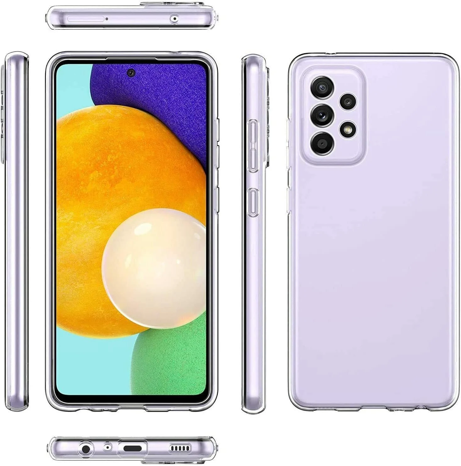 DL3 Mobilak Case Compatible with Samsung Galaxy A72 Case Crystal Soft TPU Gel Case Flexible Silicone Anti-Scratch Camera Protection TPU Cover - Clear