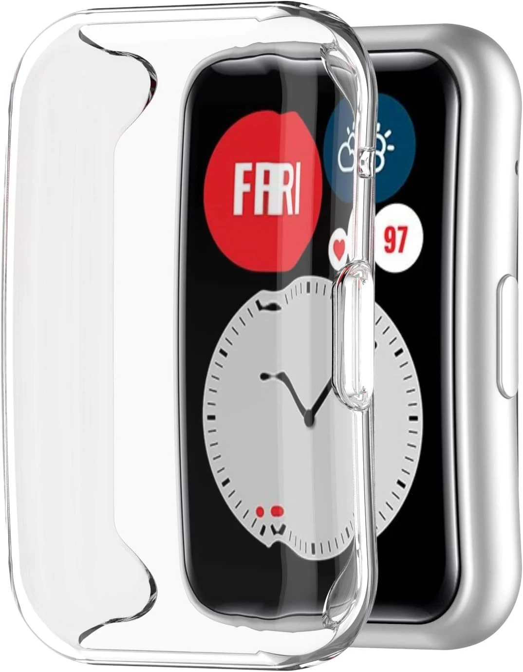 DL3 Mobilak Case Compatible with Huawei Watch Fit Case All-Around Screen Protector Watch Soft TPU Shockproof Cover Slim Guard Thin Bumper Shell Protector - Clear