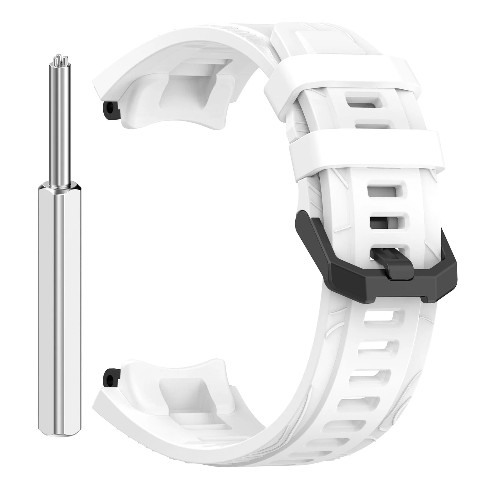 DL3 Mobilak Strap Compatible with Amazfit T-Rex 3, Men Women Sport Waterproof Soft Breathable Silicone Watch Bands Compatible with Amazfit T-Rex 3 with 1 Install Tool - White