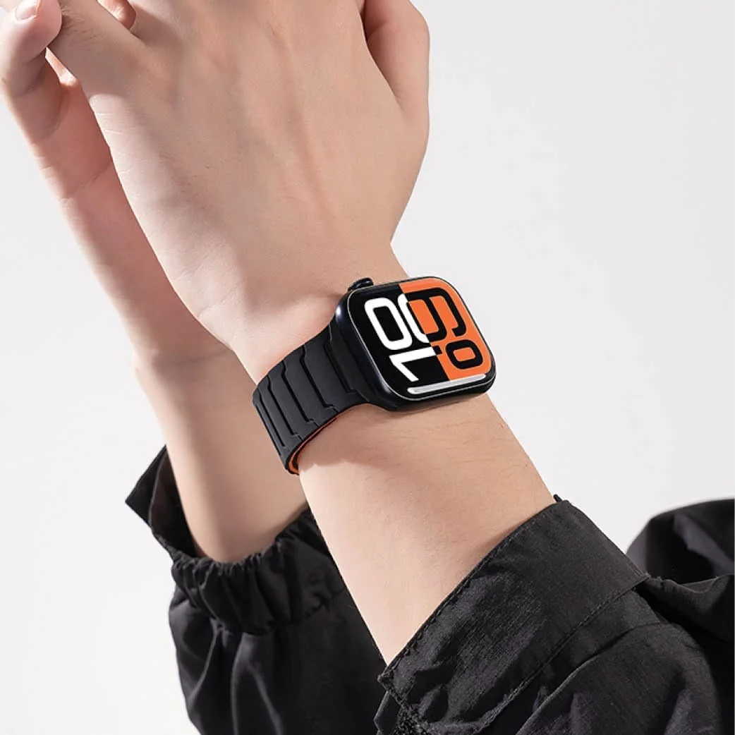 DL3 Mobilak Silicone Straps Compatible with Apple Watch Ultra Strap 49mm 46mm 45mm 44mm 42mm, Loop Band with Strong Magnetic Closure Designed for iWatch Ultra Ultra 2 Series 11 10 9 8 7 6 5 4 3 2 1 SE - Coal Black/Black