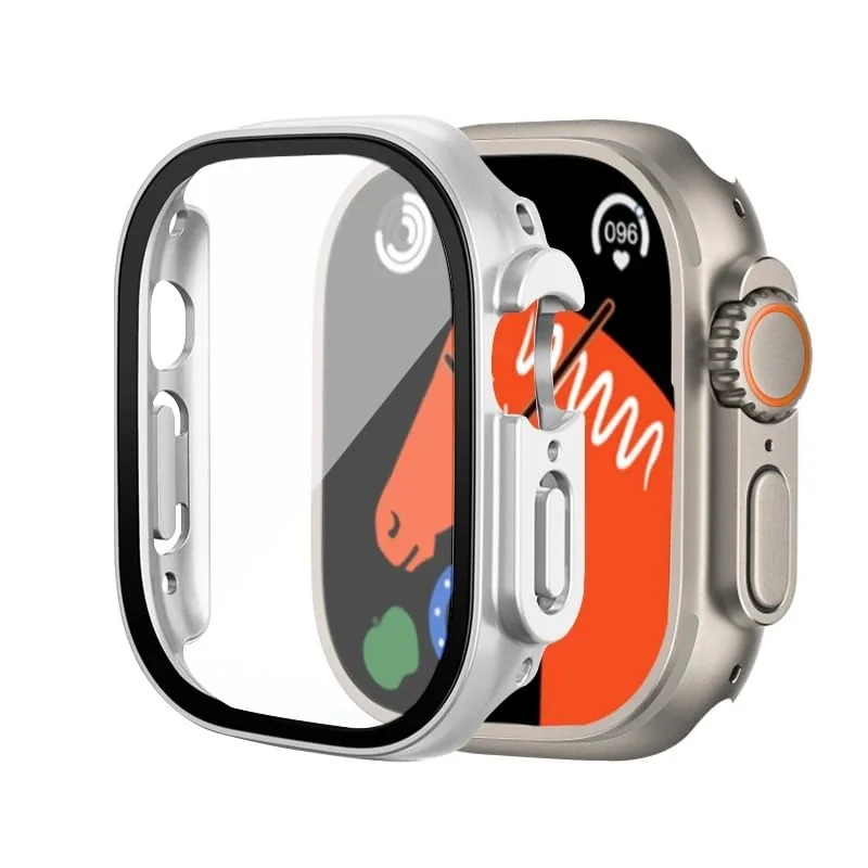 DL3 Mobilak Silicone Magnetic Band with Case For Apple Watch Ultra 49mm, Soft Sport Silicone Replacement Wristband Strap with Protective Bumper Cover for Apple Watch Ultra 2 Ultra 49mm - Light Grey