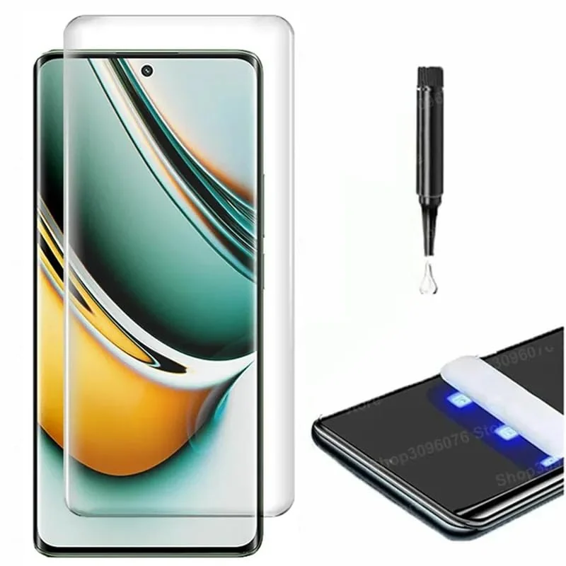 DL3 Mobilak Full Glass Screen Protector for realme 11 Pro/Pro Plus 5G - UV Tempered Glass Full Glue Cover With Fingerprint Unlock - Clear