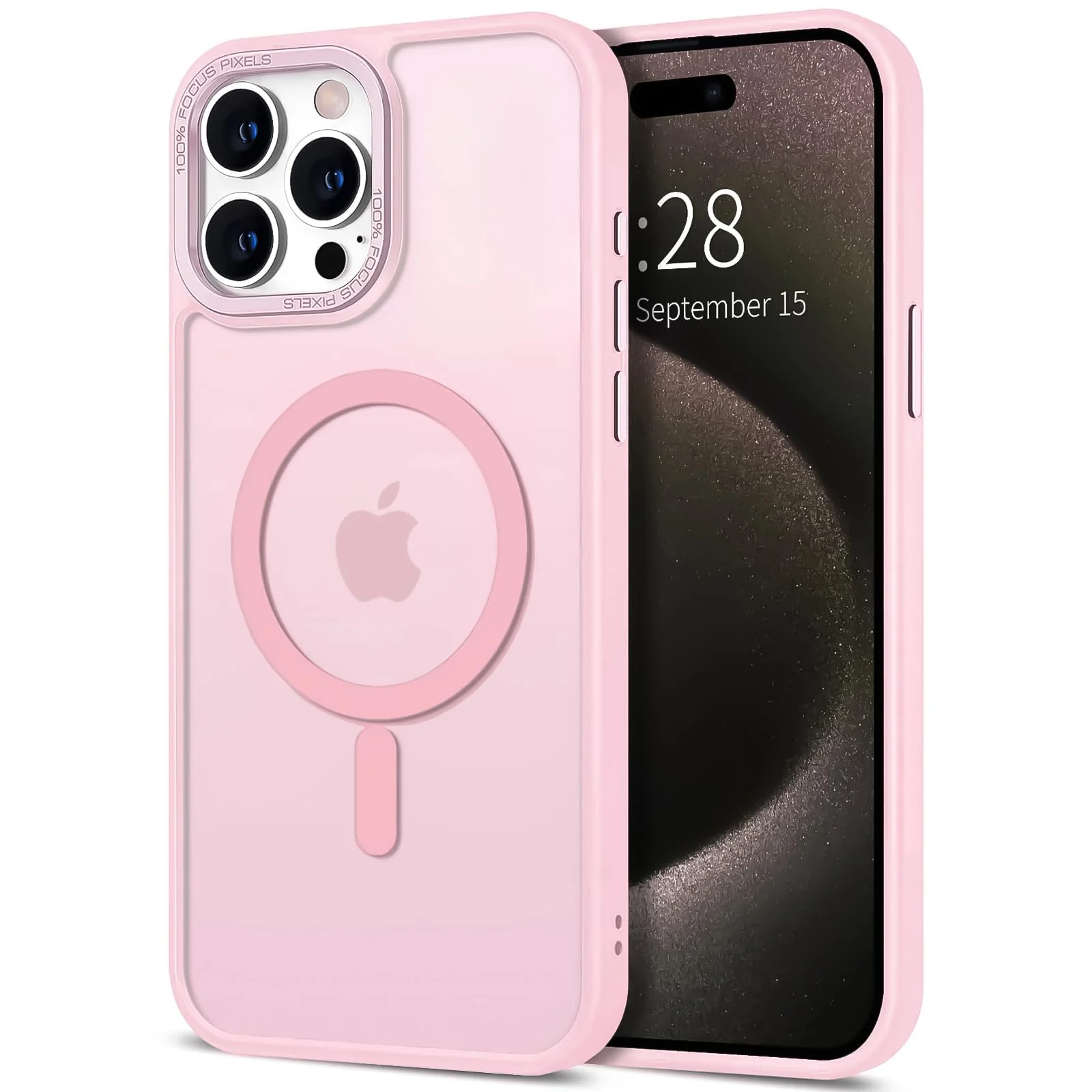 DL3 Mobilak Case for iPhone 13 Pro Max 6.7-inch Magnetic Translucent Matte Phone Cases [Compatible with MagSafe] Thin Slim Fit Shockproof Hard Protective Cover for Men Girls - Pink