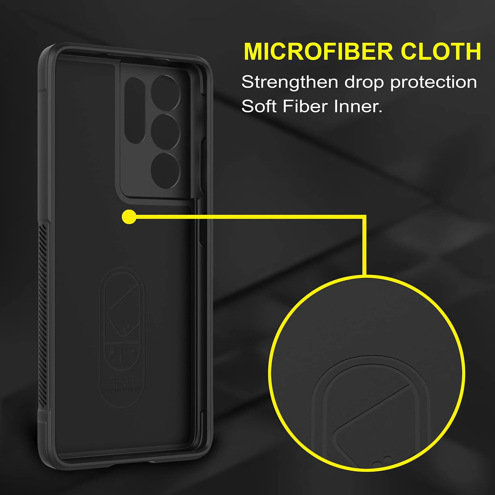 DL3 Mobilak Silicone Case for Samsung Galaxy S21 Ultra Heavy Duty Protective [Slim Fit] Shockproof Soft Flexible Protective Design Shock-Absorption TPU Cover With Camera Protection - Black