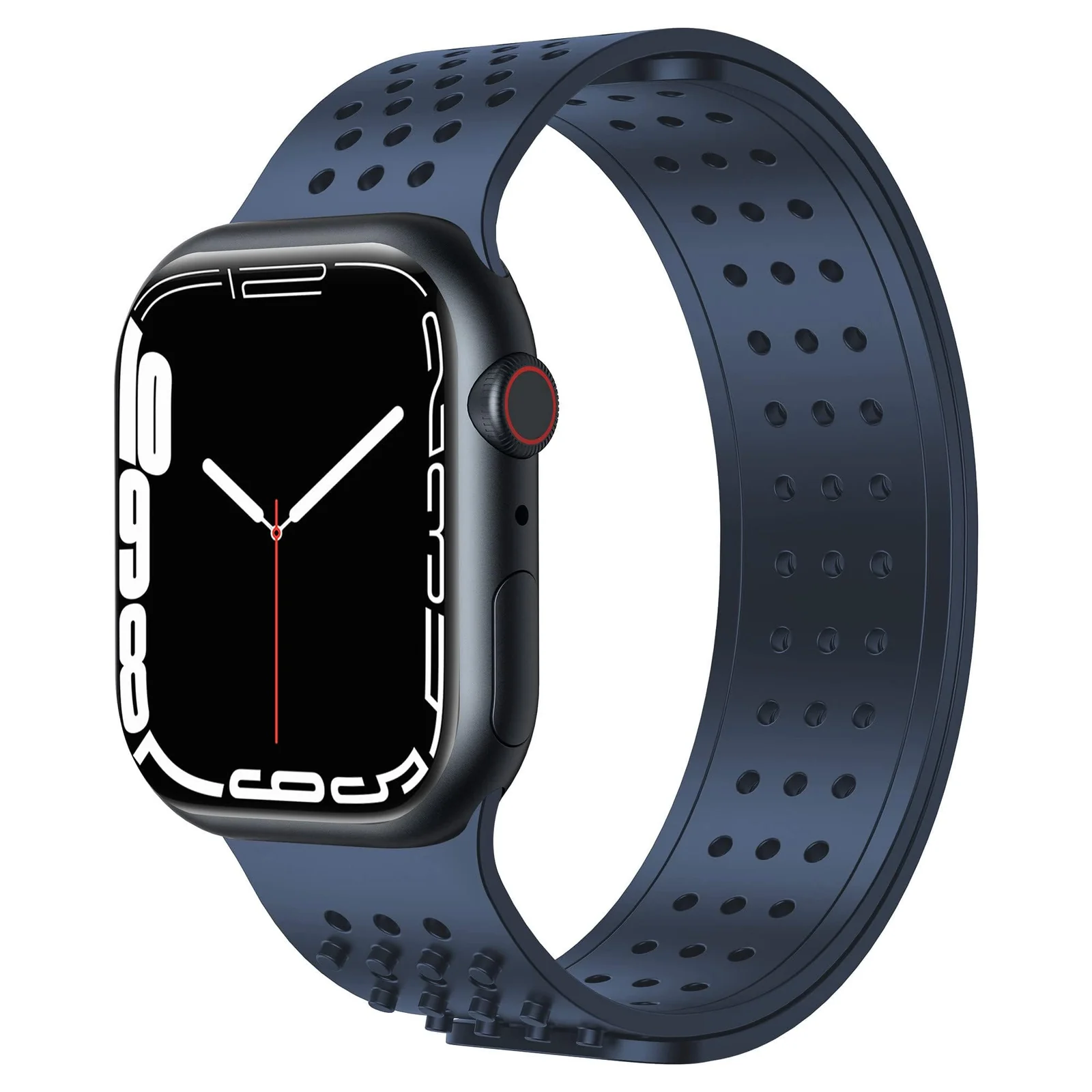 DL3 Mobilak Soft Silicone Band For Apple Watch Ultra Bands 49mm 45mm 44mm 42mm, Sport Replacement Wristband No Clasps for iWatch Series 8 ultra 7 6 5 4 SE 3 2 Women Men, Waterproof Strap - Black