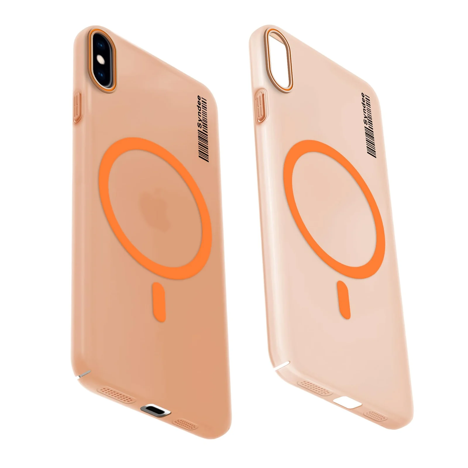 DL3 Mobilak Matte MagSafe-Compatible Magnetic Case for iPhone XS Max with Camera Protection and Ring Holder - Orange