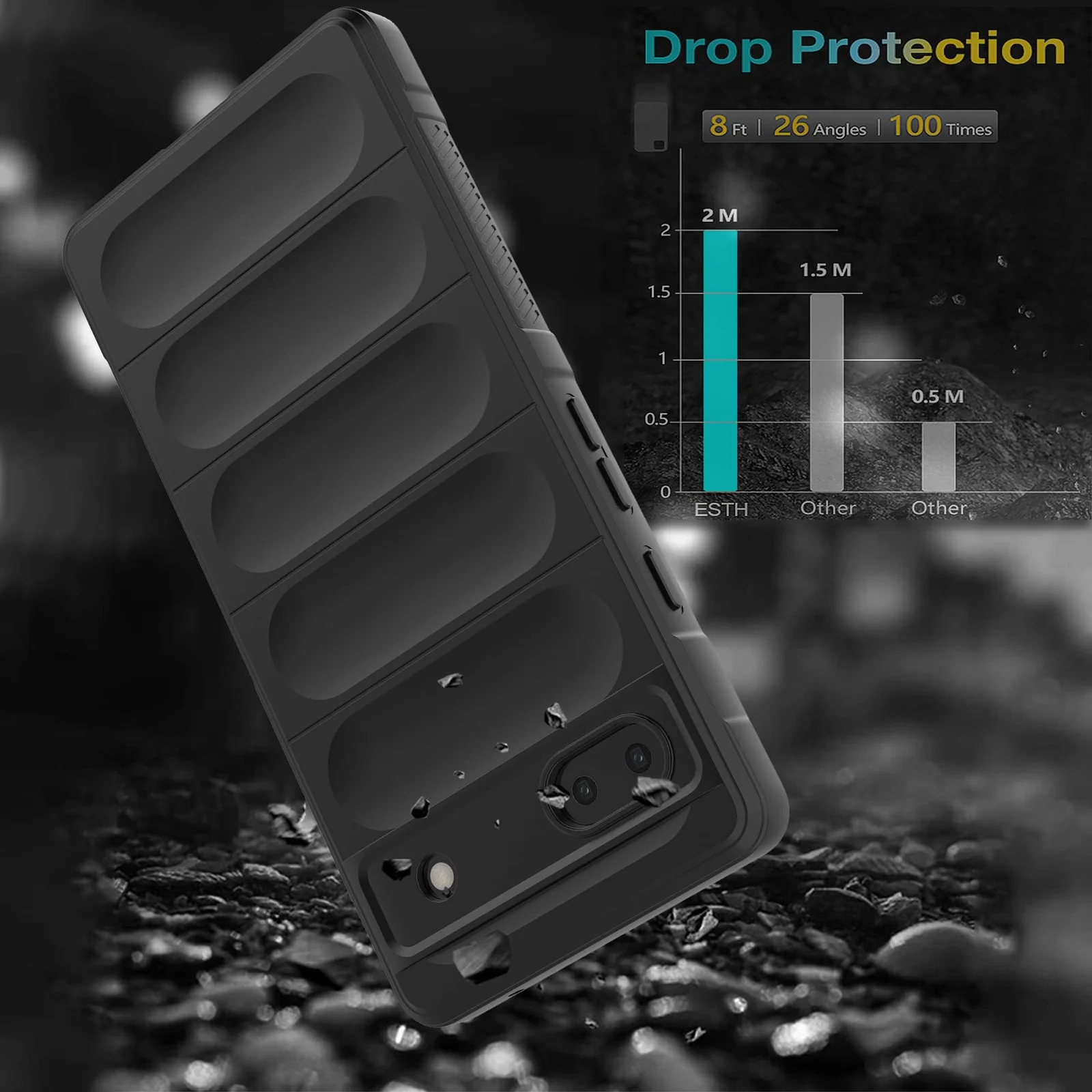 DL3 Mobilak Silicone Case for Google Pixel 6A Heavy Duty Protective [Slim Fit] Shockproof Soft Flexible Protective Design Shock-Absorption TPU Cover With Camera Protection - Black