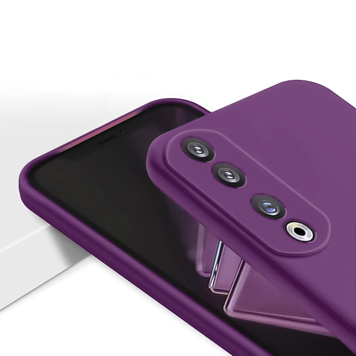 DL3 Mobilak Silicone Protective Case for Honor 70, Shock-absorbing protection, Scratch-resistant surface, Soft microfiber lining - Violet