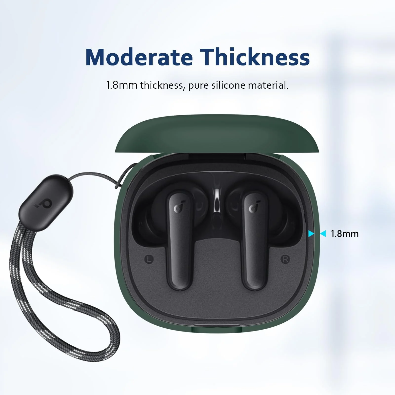 DL3 MOBILAK Silicone Cover Case Compatible with Soundcore R50i, Compatible with Soundcore P20i Portable Protective Case Cover With Keychain - Green