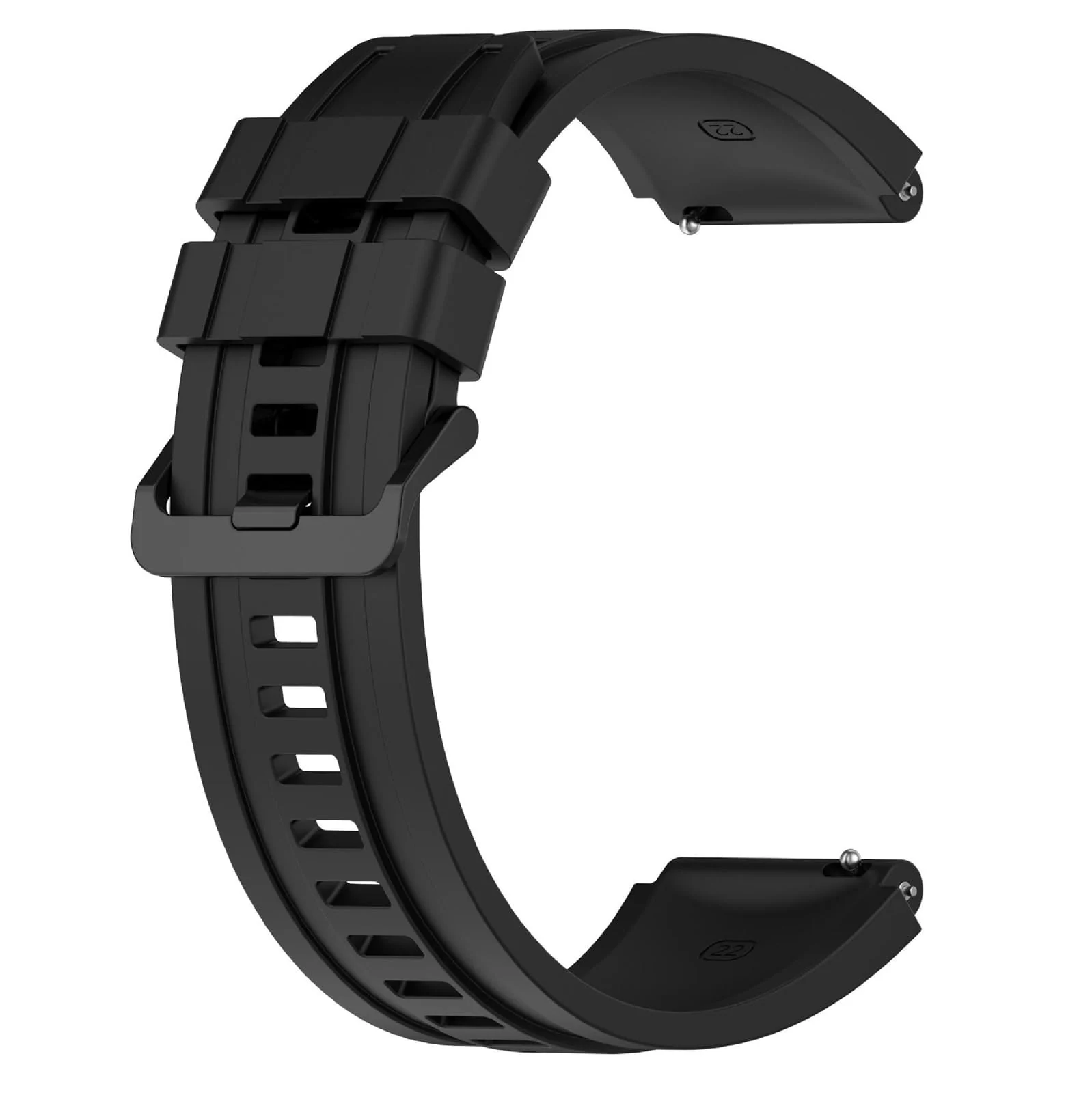 22MM Band Compatible with Huawei Watch GT7 GT6 GT5 GT4 46MM/Watch 4 3 Pro/GT7 GT6 GT5 GT4 Pro/Watch 4 3/GT3 46mm/GT2 46mm/GT 2e/GT Runner, 22MM Silicone Replacement Wristband Strap - Black