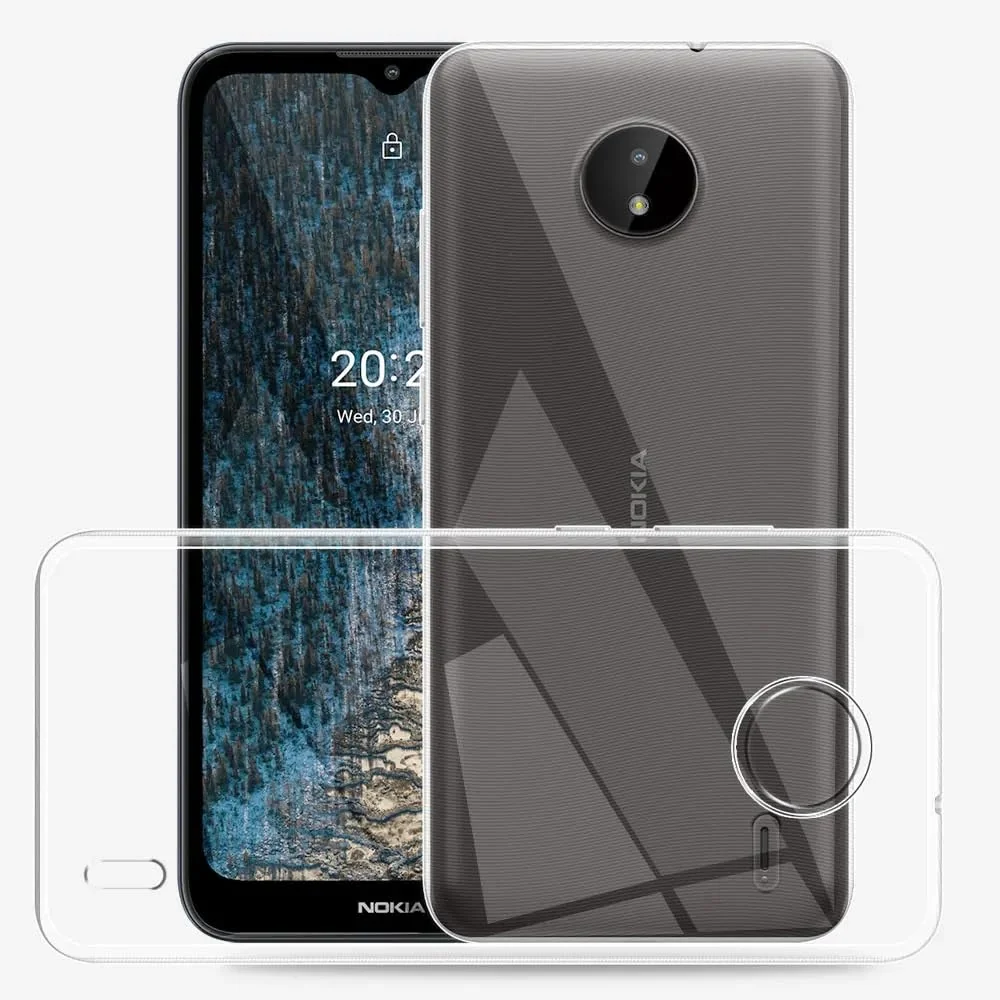 DL3 Mobilak Case Compatible with Nokia C20 / Nokia C10, Cover Silicone TPU Gorilla Anti-shock Protector Camera Shockproof Corners - Clear