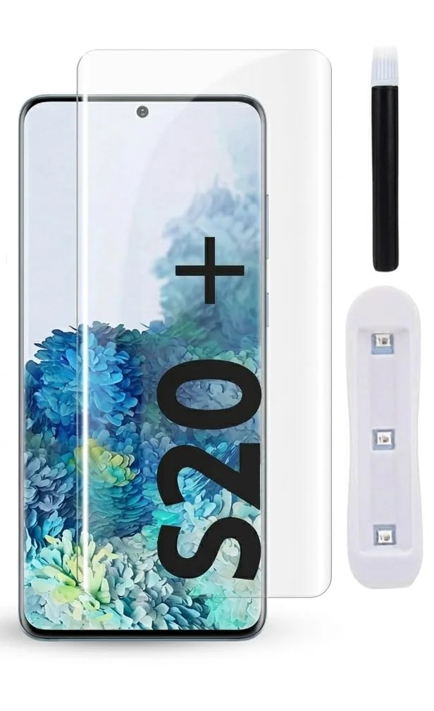 DL3 Mobilak Screen Protector Samsung Galaxy S20+/S20 Plus [Liquid UV Tempered Glass] Full Screen [Sensitive Touch][Fingerprint Sensor Compatible] HD - Clear