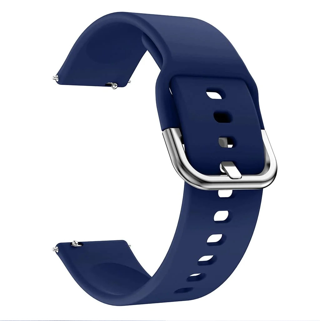 DL3 MOBILAK Silicone Buckle Bands 22MM Strap Compatible with Samsung galaxy watch3 45mm/galaxy 46mm/Gear S3/Huawei watch GT3 46MM/GT2E/GT2 Pro/GT GT2 46MM/Honor Magic Watch2 - Navy Blue